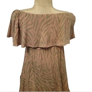 Pink Strapless Women’s Large Summer Light Maxi Dress Indah Revolve Rayon Crepe